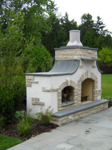 White-stone-Fireplace